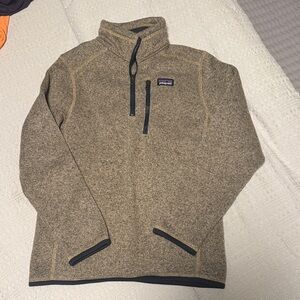 Patagonia Boys Tan Heathered Half-Zip Pullover Jacket